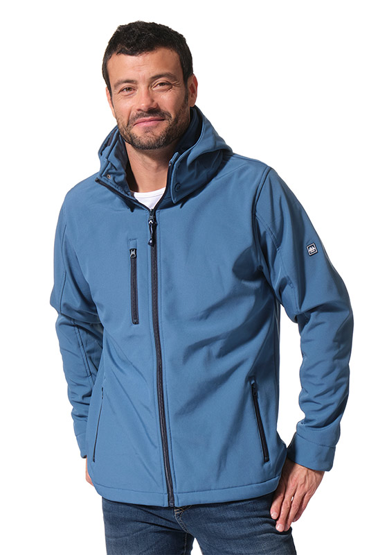KIRIN Veste en Softshell Homme Zippée avec Capuche Amovible |HUBLOT