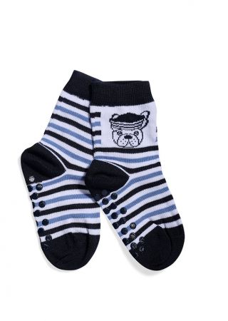 Chaussettes enfants Bleu Marine et blanches antiderapantes HUBLOT