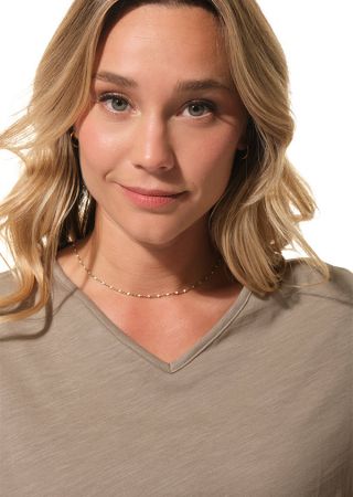 JODDO Tee-shirt femme manches courtes, col V basique |HUBLOT