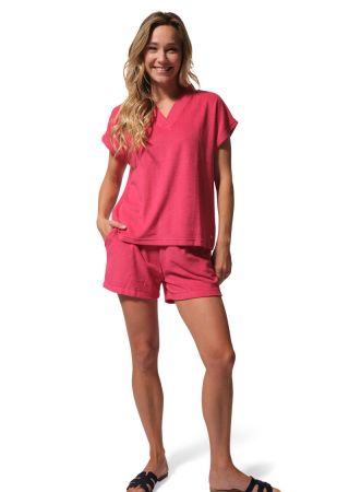 MALWINA Tee shirt femme manches courtes éponge |HUBLOT