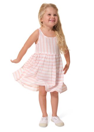 MOUCHA Robe fluide à bretelles, jeu de rayures |HUBLOT