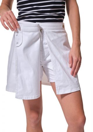 NYMARIA Jupe-short femme avec boutons en toile |HUBLOT