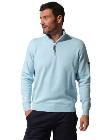 DIDIER Pull homme col montant demi-zip |HUBLOT