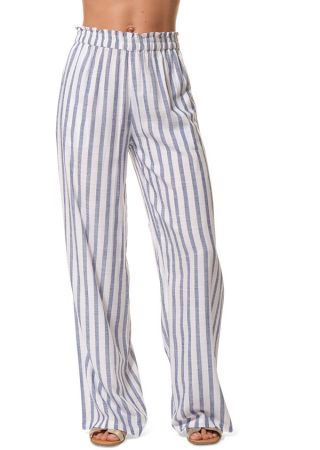 JOANNA Pantalon femme ample et fluide version rayures|HUBLOT