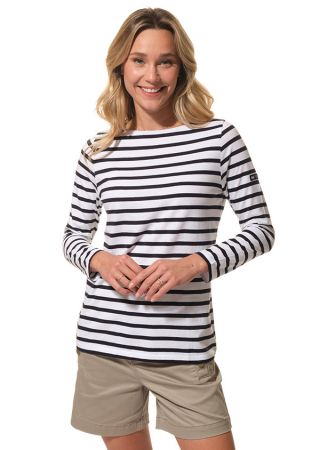 TRIBORD FITTÉ Marinière femme manches longues, encolure bateau |HUBLOT