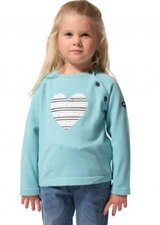 LIZOE Pull manches longues ,encolure ronde et animation gros cœur |HUBLOT