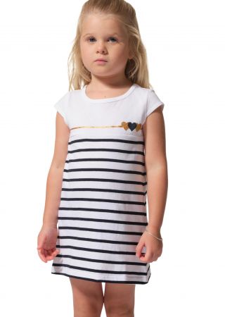 FALBALLA Robe fillette avec animation cœurs Lurex coton| HUBLOT