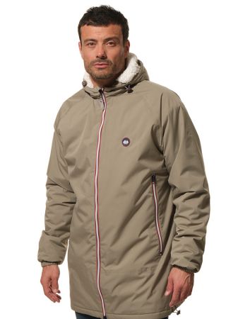 PLUTON Parka coupe-vent long doublé Sherpa à capuche HUBLOT