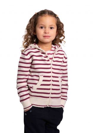 BOZZETTO Veste enfant en molleton mixte rayée à capuche |HUBLOT⚓
