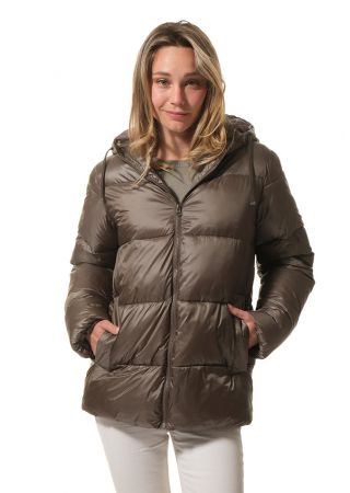 CATALY TEA  MÉTALLISÉE  Doudoune femme zippée à capuche |HUBLOT