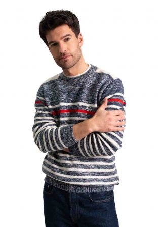 ALEC Pull homme fantaisie, Rayures contrastées|HUBLOT