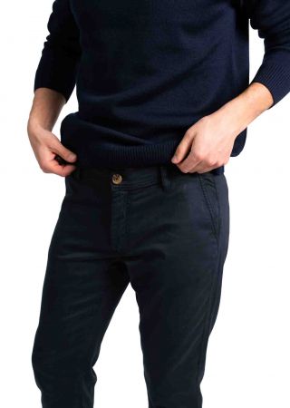 GIOVANNI Pantalon toile coupe droite , poches italiennes |HUBLOT