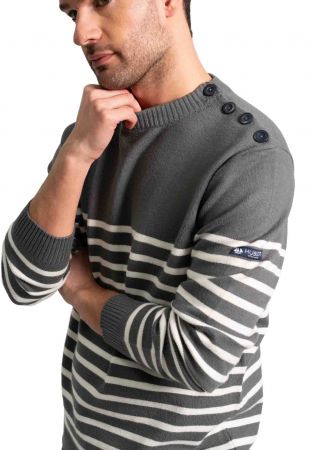 JAMES Pull Marin Pull marin homme manches longues , col rond, boutons épaule |HUBLOT