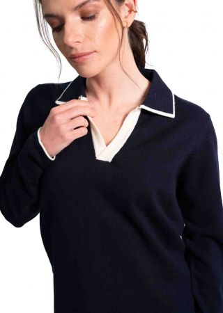 MARWA Pull femme d'ensemble, col polo |HUBLOT