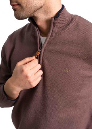 SERGIO Pull homme col montant avec demi-zip |HUBLOT