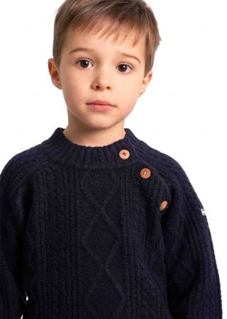 VIRGIL Pull enfant marin avec torsades |HUBLOT