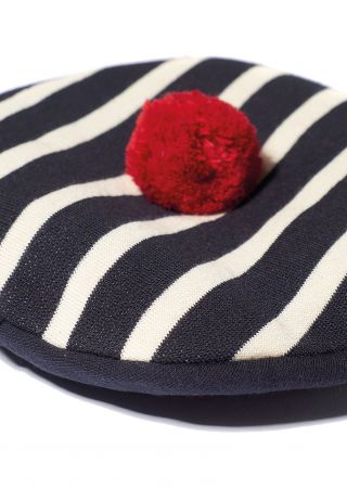 LULU Béret mixte avec pompon rouge |HUBLOT ⚓