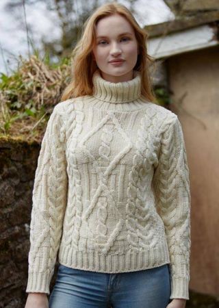 Pull INCH  R2080 Col roulé femme Aran Crafts