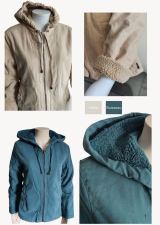 Veste en canevas manches longues avec capuche, doublé en Sherpa ABORDAGE HIVER |CAPTAIN CORSAIRE