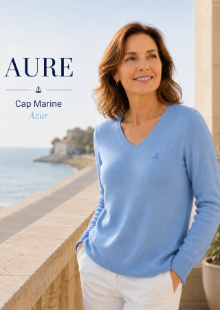Pull AURE col V- AZUR|Cap Marine