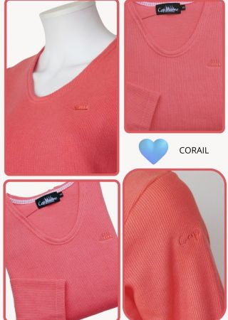 Pull AURE col V Cap Marine CORAIL