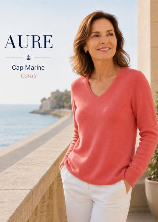 Pull AURE col V -CORAIL|Cap Marine
