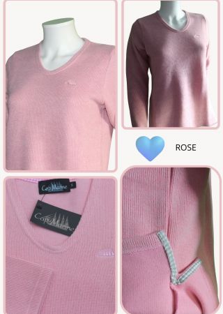 Pull AURE col V Cap Marine ROSE