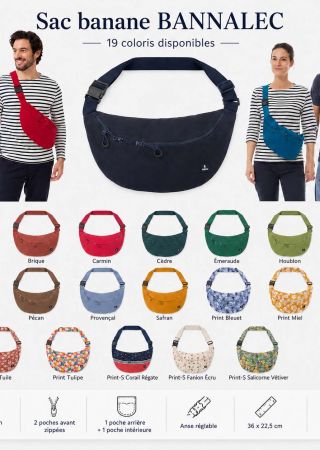 BANNALEC Sac banane zippé |MOUSQUETON ⚓