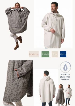 Cape de pluie mixte à capuche imperméable-coutures étanches KAPAI |HUBLOT