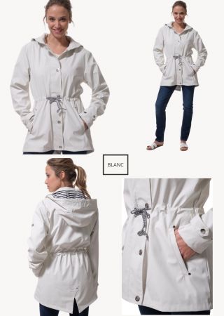 CARLA Ciré femme zippé avec pressions, capuche, liens de serrage à la taille |HUBLOT