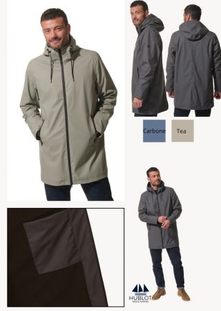 JULES Ciré homme 3/4 zippé à capuche, coutures étanches et manchons| HUBLOT