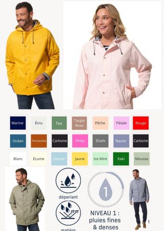PROUE Ciré Ciré mixte zippé à capuche avec manches raglan et coutures étanches HUBLOT