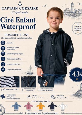 ROSCOFF Ciré Enfant uni |Captain Corsaire ⚓