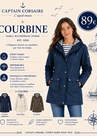 COURBINE Parka tissu imperméable et respirant |Captain Corsaire ⚓