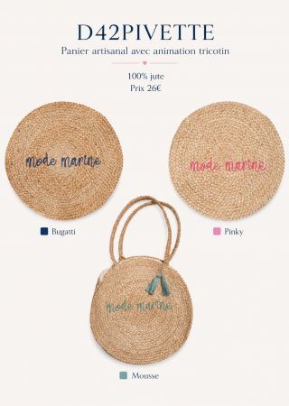 PIVETTE Sac Panier artisanal avec animation tricotin |HUBLOT ⚓