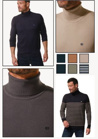 EPINAY Pull homme col roulé en maille| HUBLOT