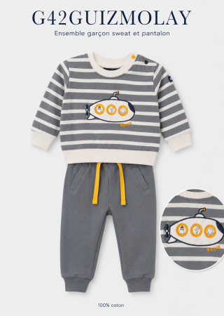 GUIZMO  Ensemble garçon avec sweat et pantalon | HUBLOT ⚓