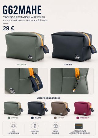 MAHE Trousse rectangulaire en PU fermeture zippée |HUBLOT ⚓