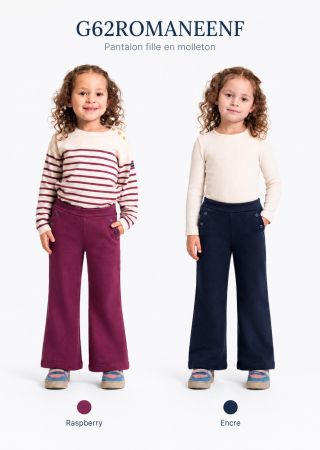 ROMANE Pantalon fille en molleton, jambe évasée| HUBLOT ⚓