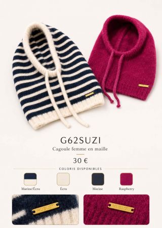 SUZI Cagoule femme en maille jersey, liens de serrage |HUBLOT ⚓