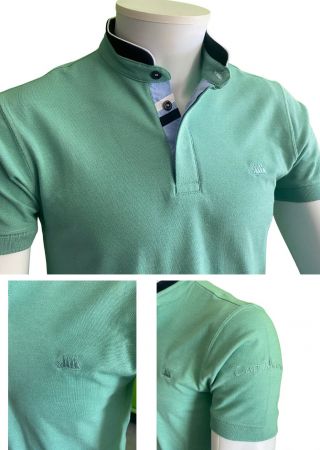 Polo homme GUILLEC Cap Marine-Lichen-Col officier