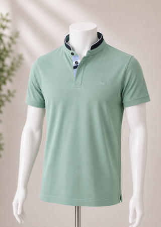 Polo homme GUILLEC Cap Marine-Lichen-Col officier
