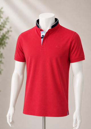 Polo homme GUILLEC Cap Marine– Rouge– Col officier
