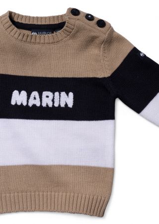 AGNAN Pull garcon col rond "MARIN" HUBLOT