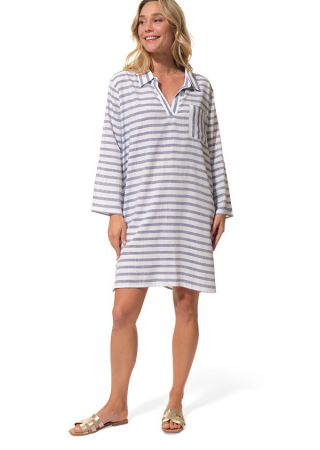 EVANNA Robe col V esprit polo 100% viscose |HUBLOT