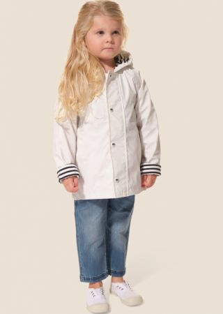 PROUE BLANC  Ciré enfants mixte zippé à capuche avec manches raglan et coutures étanches |HUBLOT