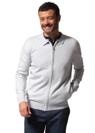 JACKSON Gilet homme avec poches cotés en maille coton|HUBLOT