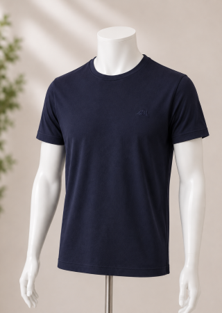 ISAC Tee-shirt Homme-Navy- Col Rond|Cap Marine