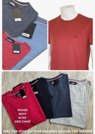 ISAC Tee-shirt Col rond manches courtes -CAP MARINE