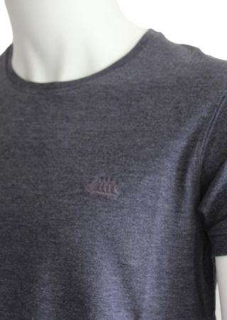 ISAC Tee-shirt Homme-Acier- Col Rond|Cap Marine